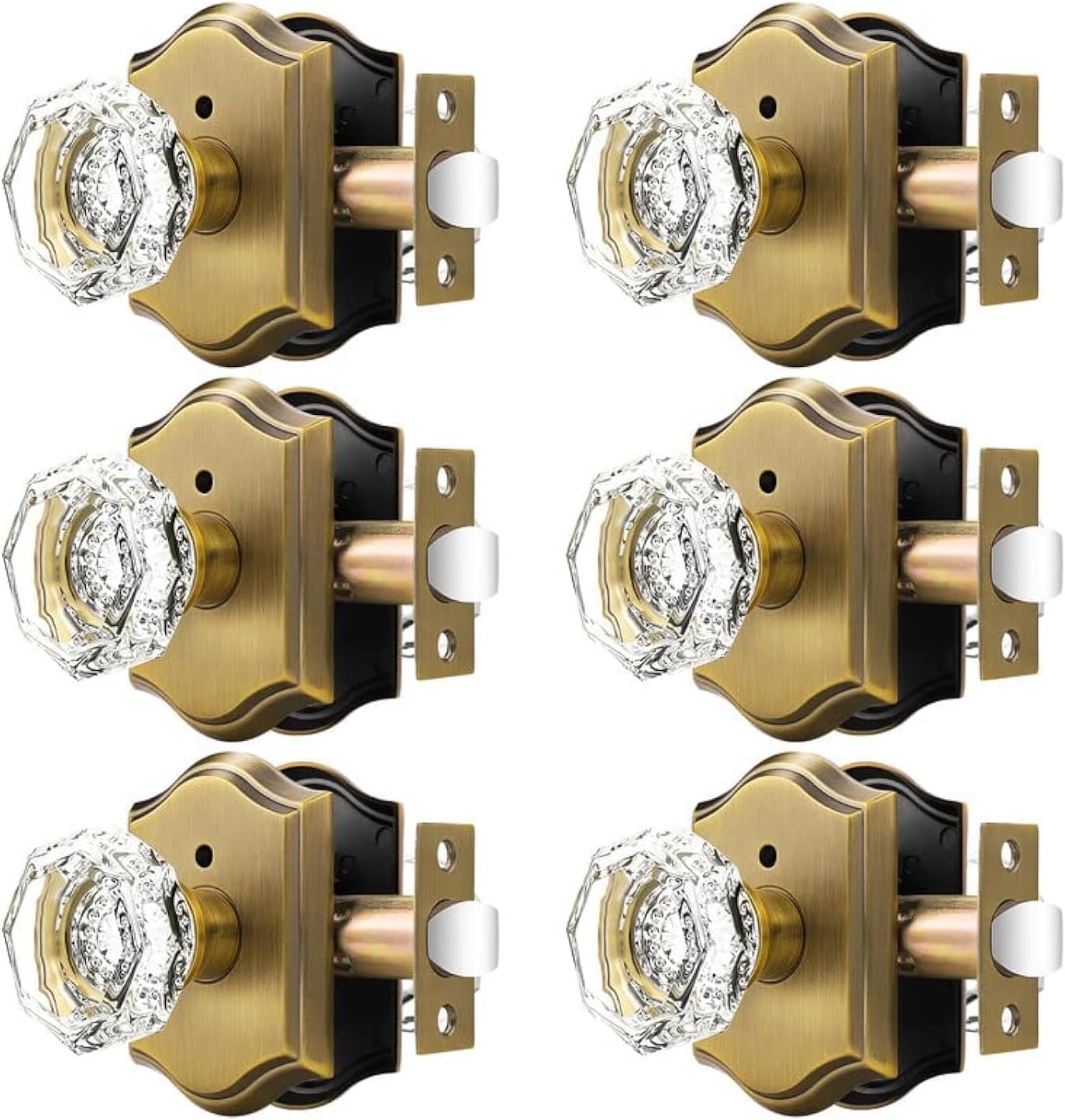 Orger Octagonal Crystal Door Knobs for Elegant Home Decor