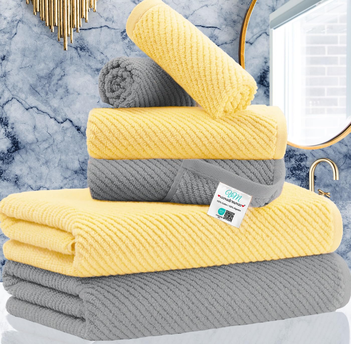 Luxurious 100% Cotton Towel Set - Soft, Quick Dry, Thick Towels