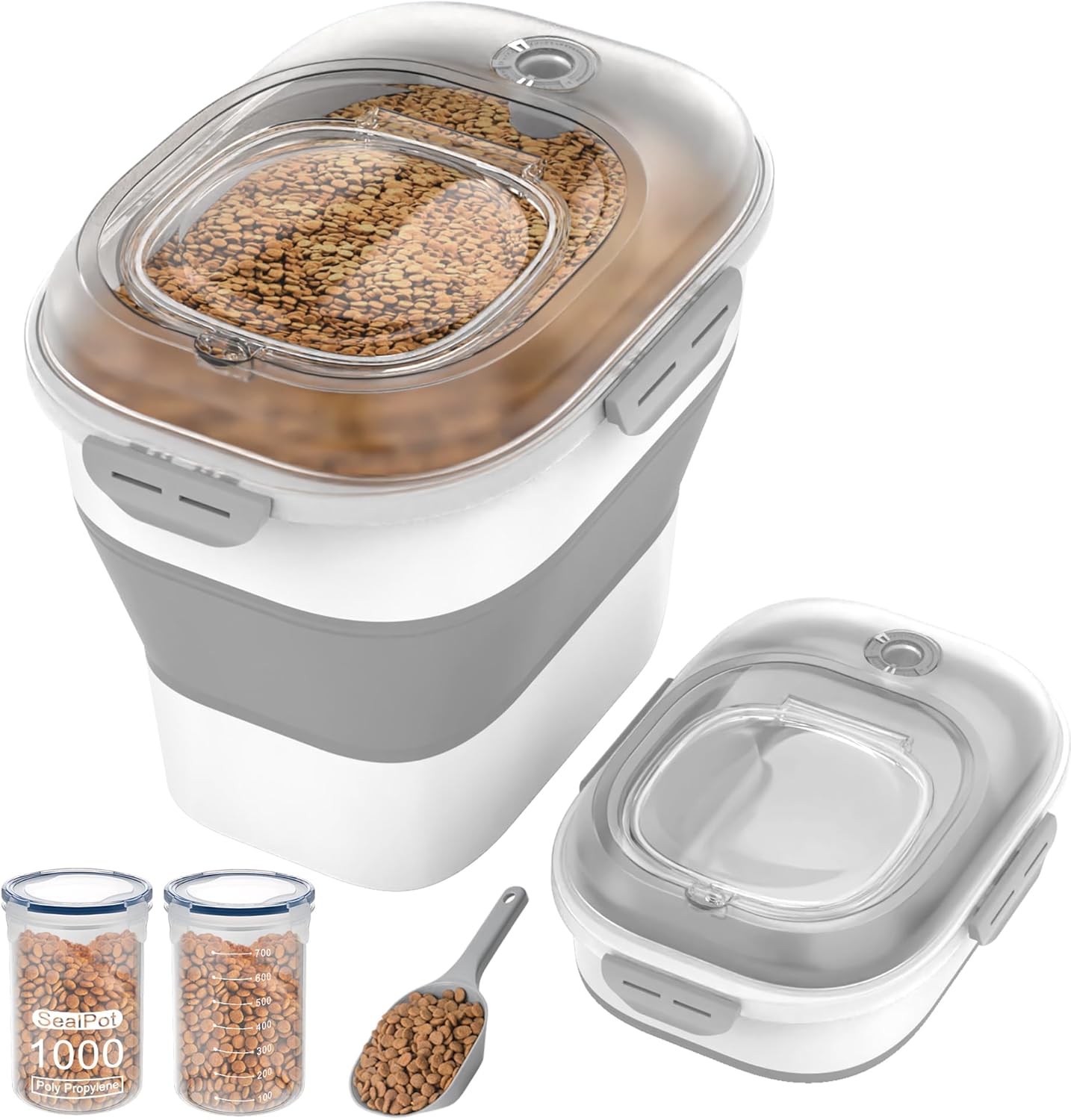 32-35 Lbs Dog Food Storage Container with Airtight Lid and Wheels