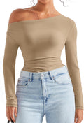 SUUKSESS Women Off Shoulder Cowl Neck Long Sleeve Top - Soft Stretch