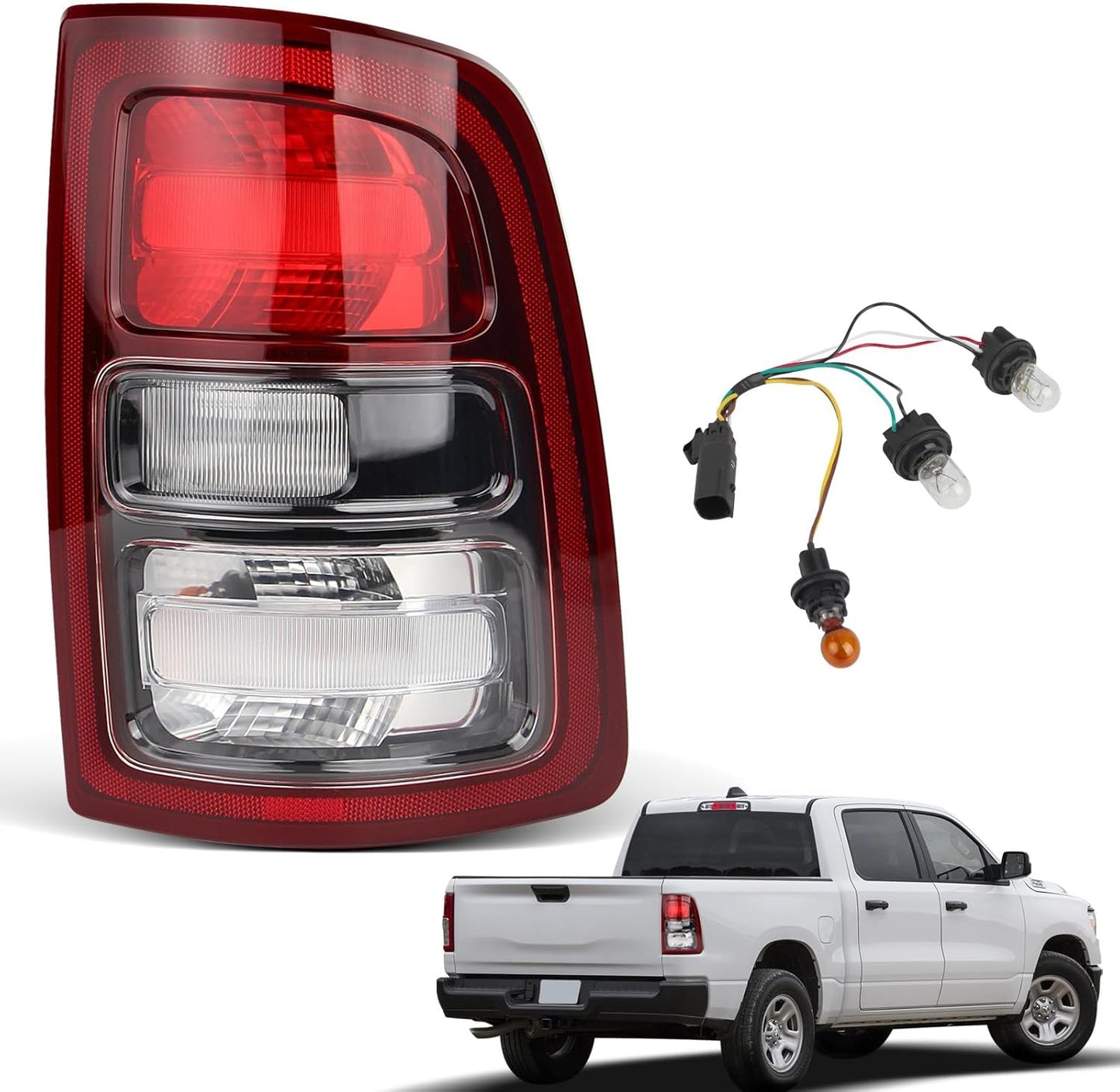 Halogen Tail Lights Assembly for Dodge RAM 2500, 2019-2022