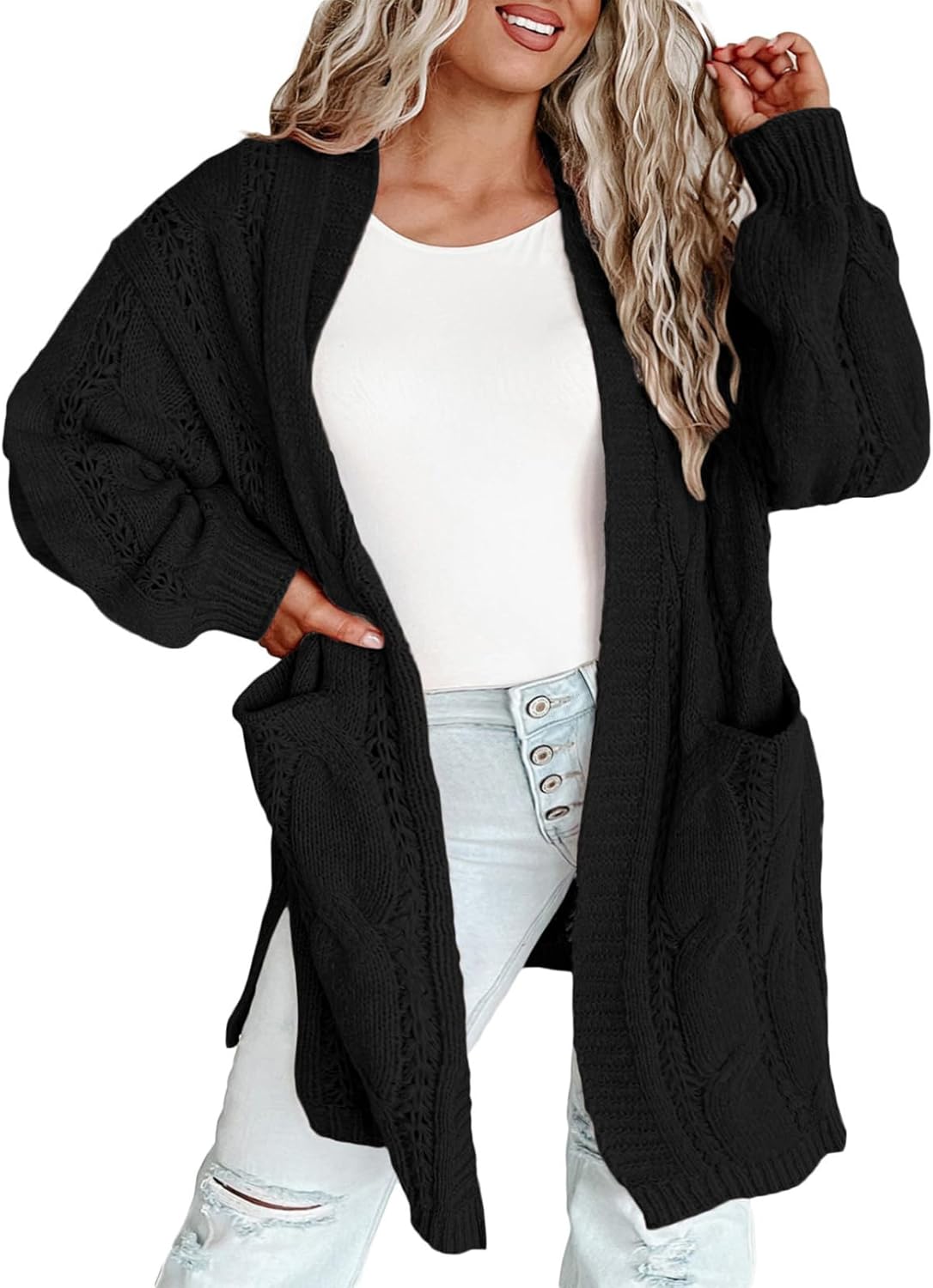 Eytino Plus Size Cardigans for Women with Pockets and Style