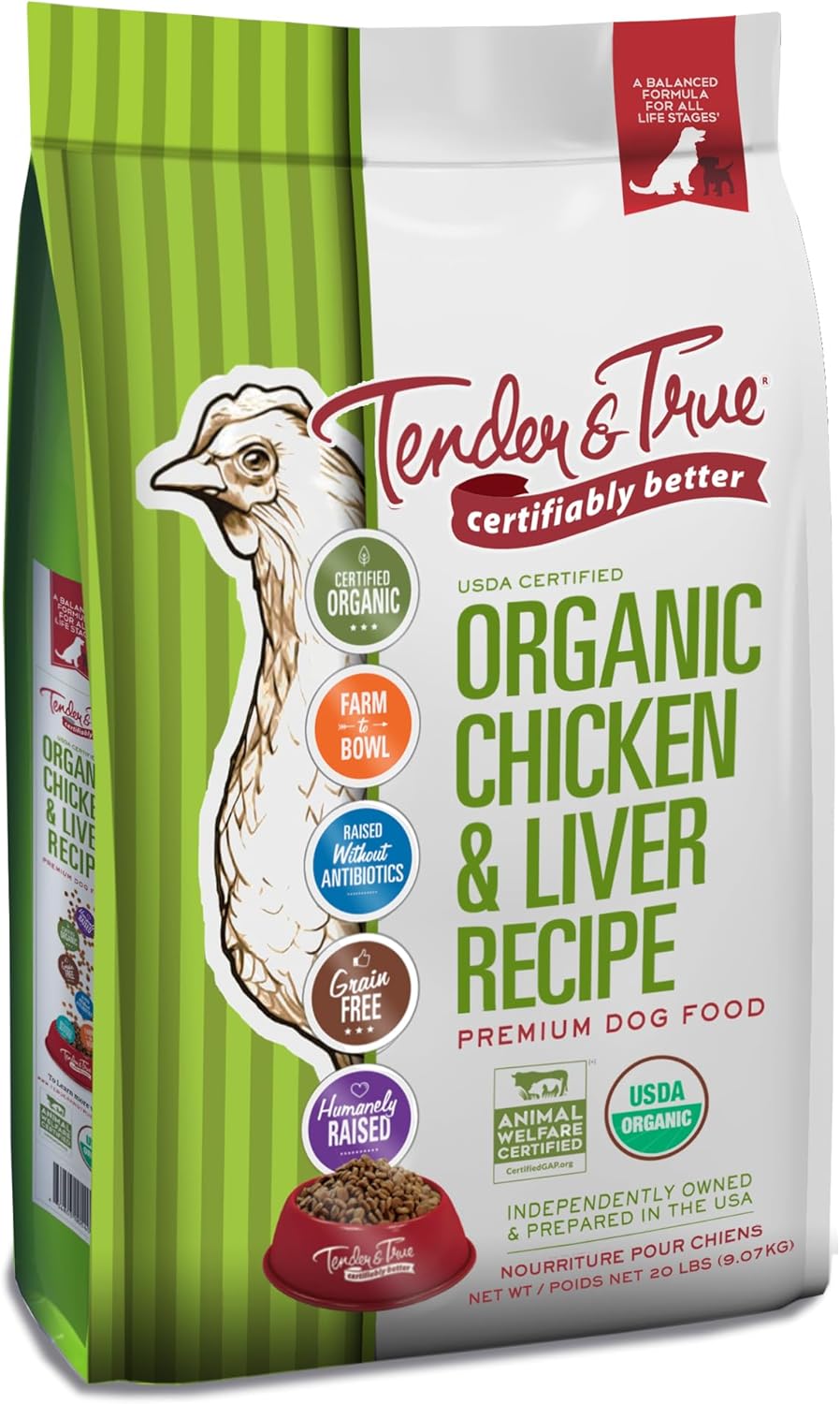 Tender & True Organic Chicken & Liver Recipe Dog Food Review