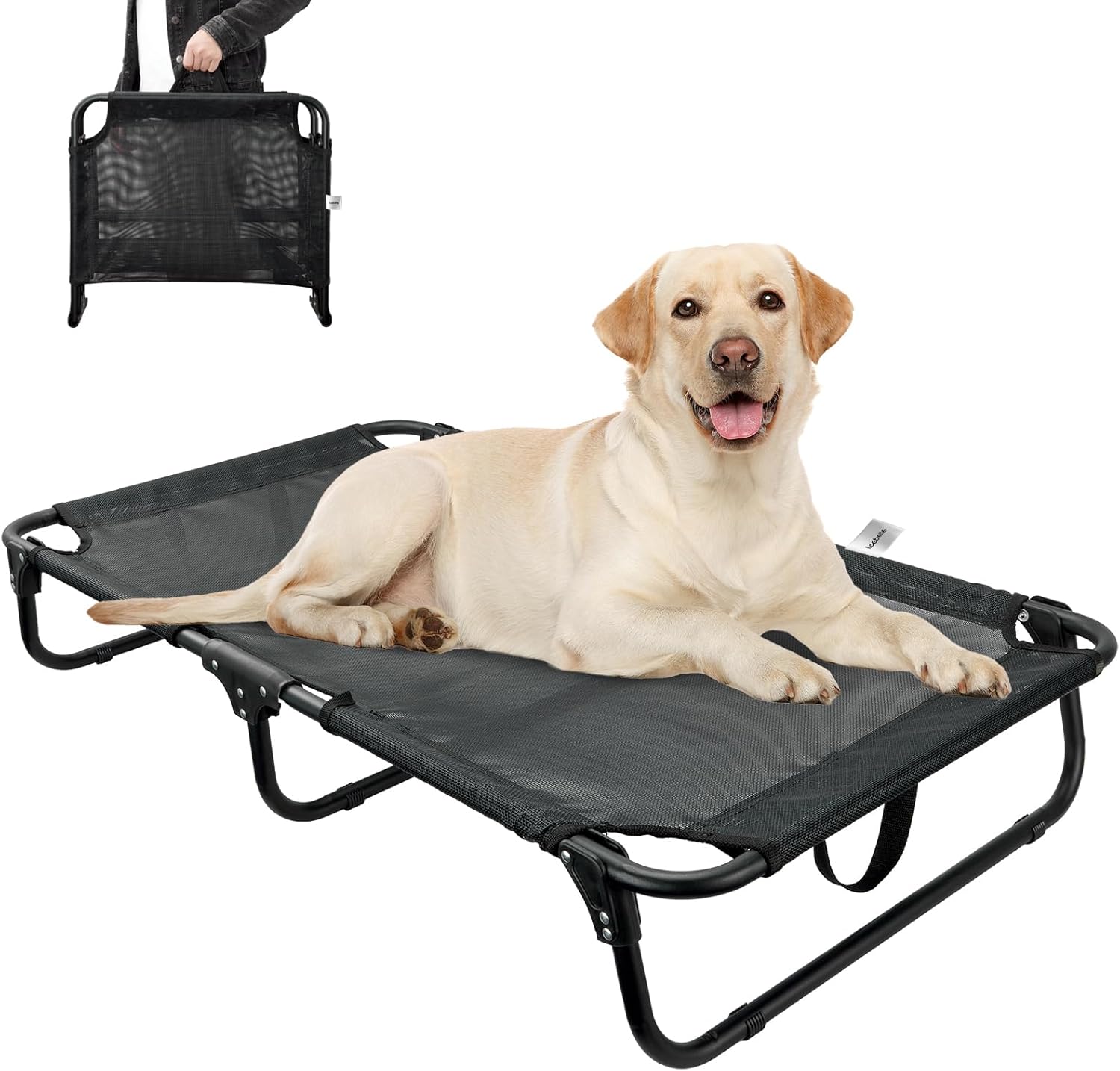Outdoor Raised Dog Bed for Large Pets - Portable Folding Cot