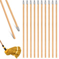 Barydat 55 in Lacquered Wood Broom Handles 10-Pack - Heavy Duty