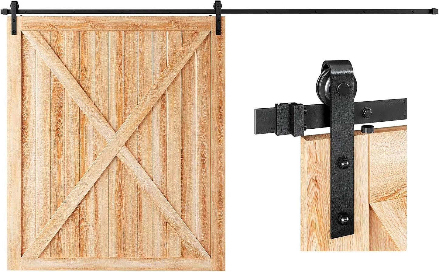 EaseLife 12 FT Sliding Barn Door Hardware Track Kit for Smooth Use