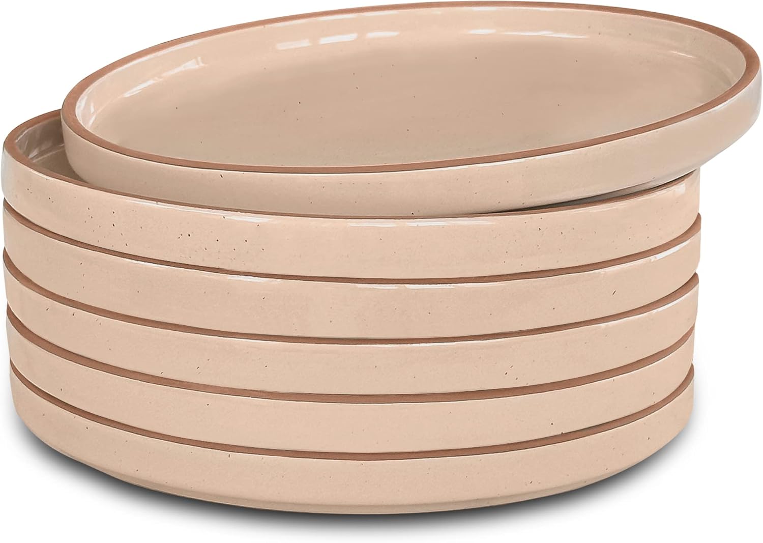 MORA Ceramic Flat Plates Set - Mindful Eating Reminder