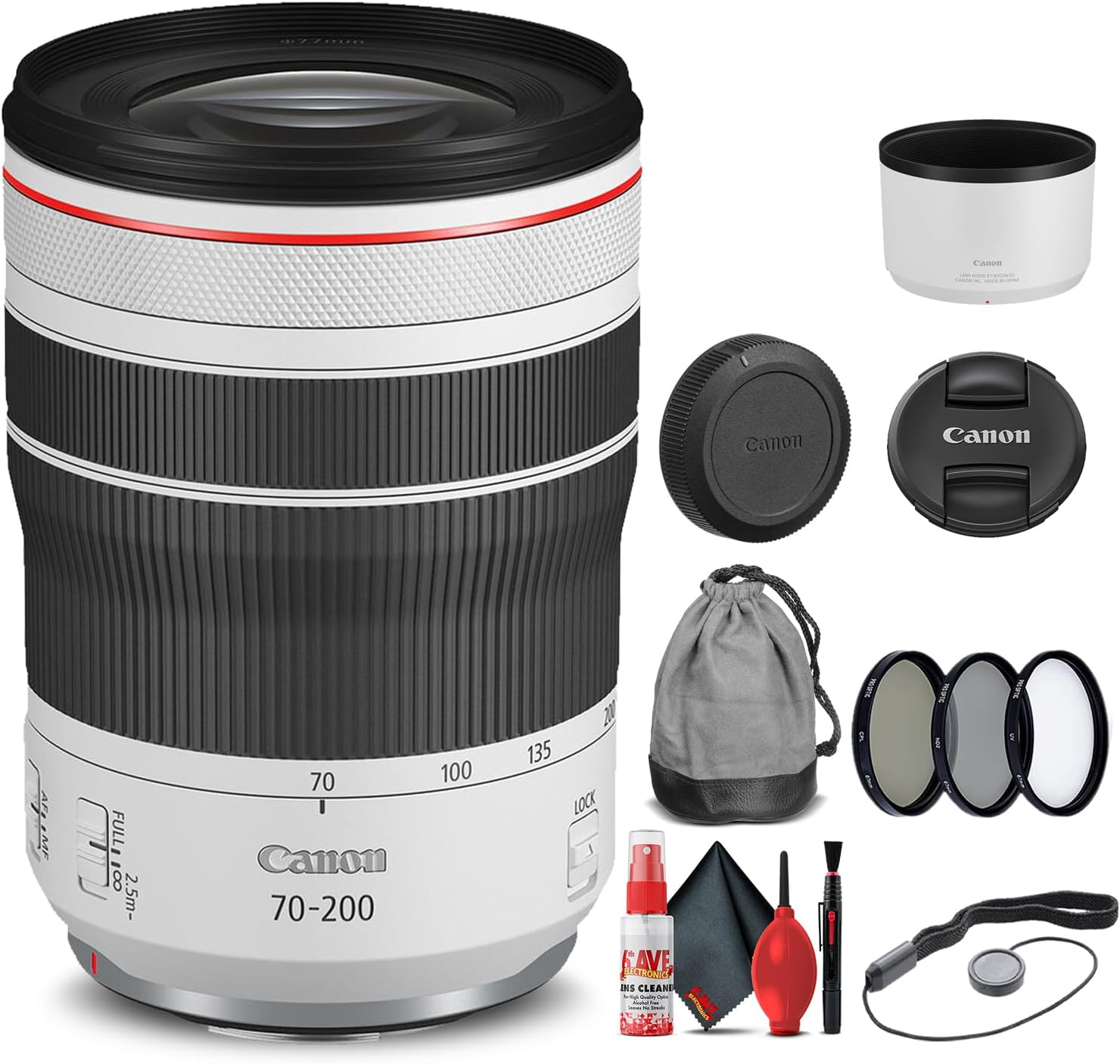 Canon RF 70-200mm f/4L IS USM Lens Bundle with Accessories