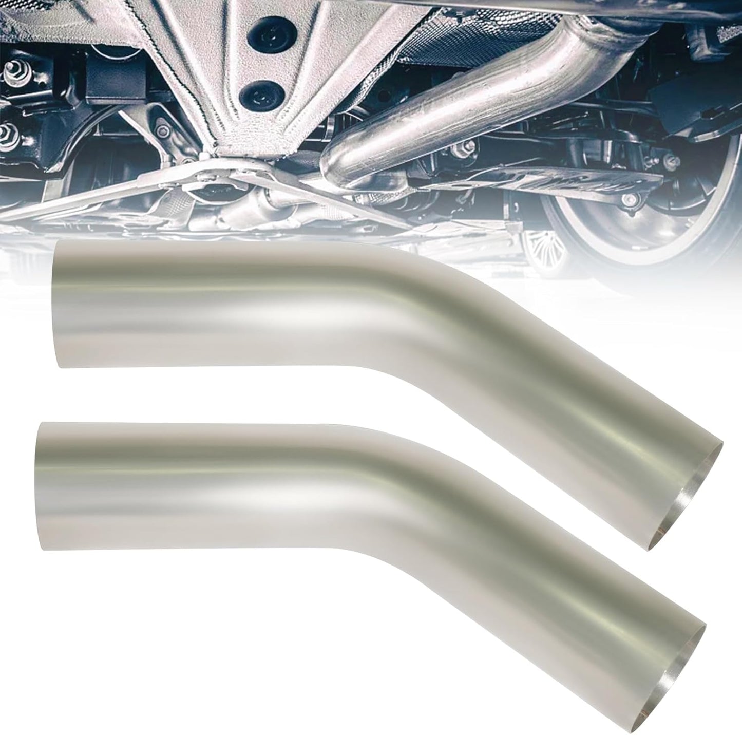 2 Pcs 3 Inch OD 45 Degree Exhaust Pipe for Custom Projects