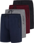 Men's Mesh Athletic Zipper Shorts for Gym and Running Workouts