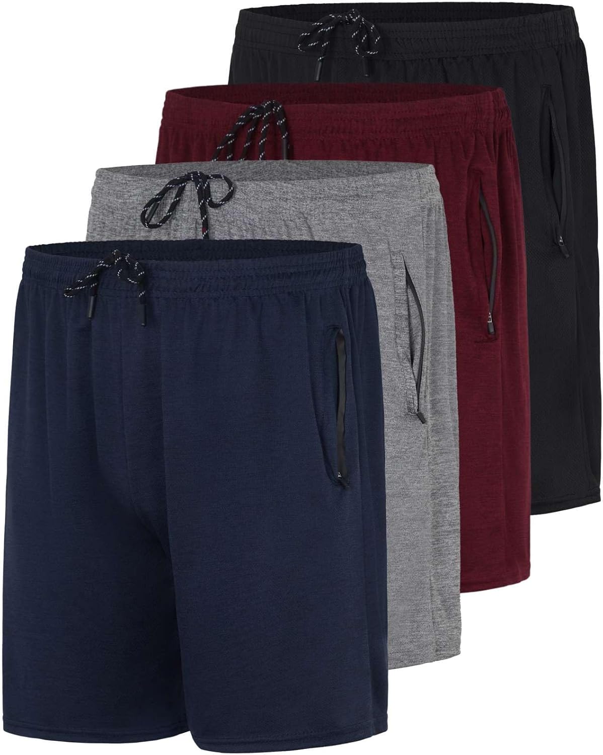 Men's Mesh Athletic Zipper Shorts for Workout and Running