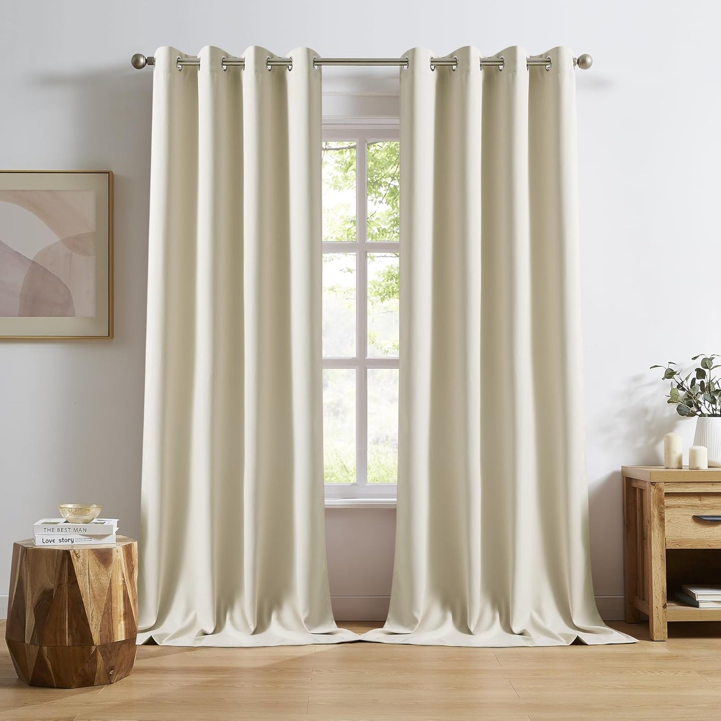 DUALIFE Blackout Curtains 96 Inch Length for Bedroom & Living Room