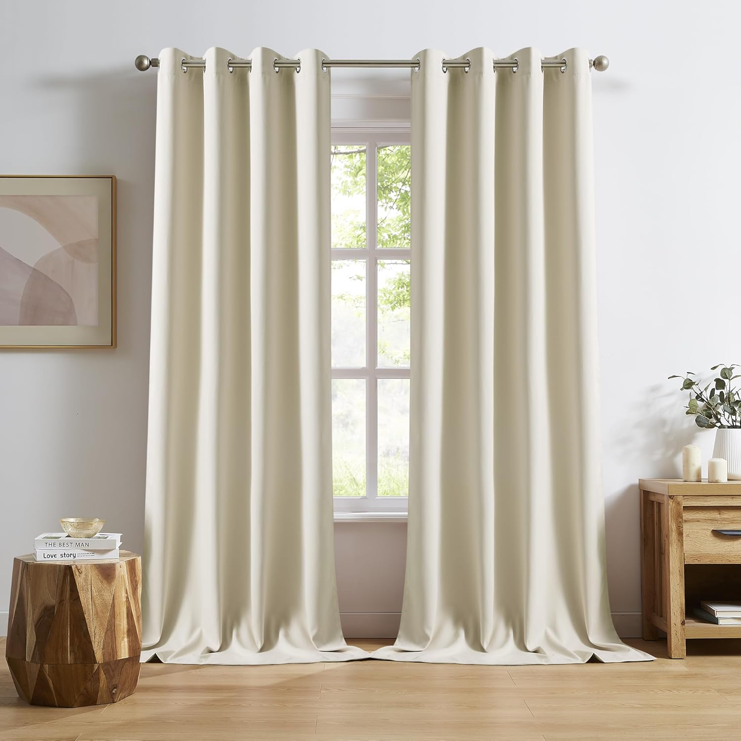 DUALIFE Blackout Curtains 96 Inch Length for Bedroom & Living Room