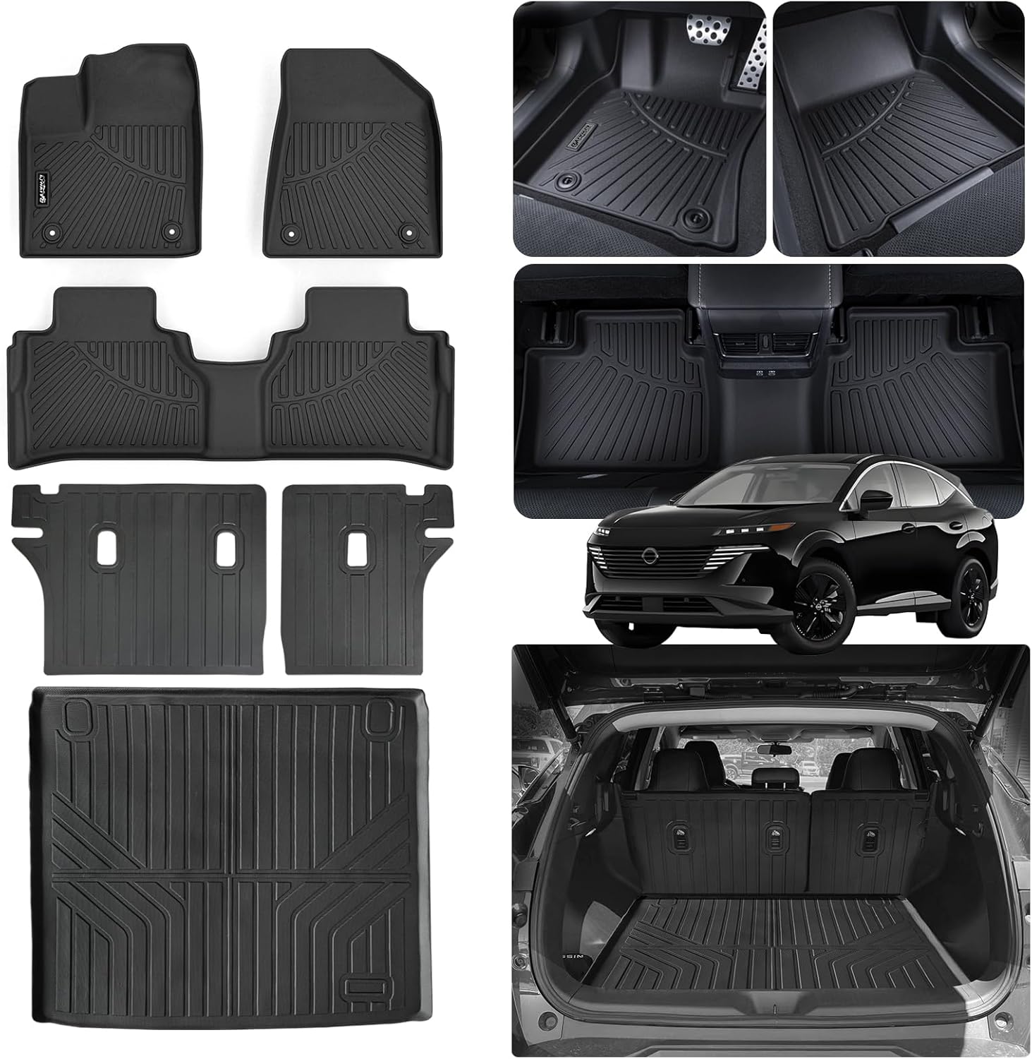 Custom Fit Floor Mats for 2025-2026 Nissan Murano, 6-Piece Set