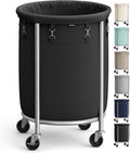 29-Gallon Laundry Basket with Wheels Ink Black - Large Rolling Hamper
