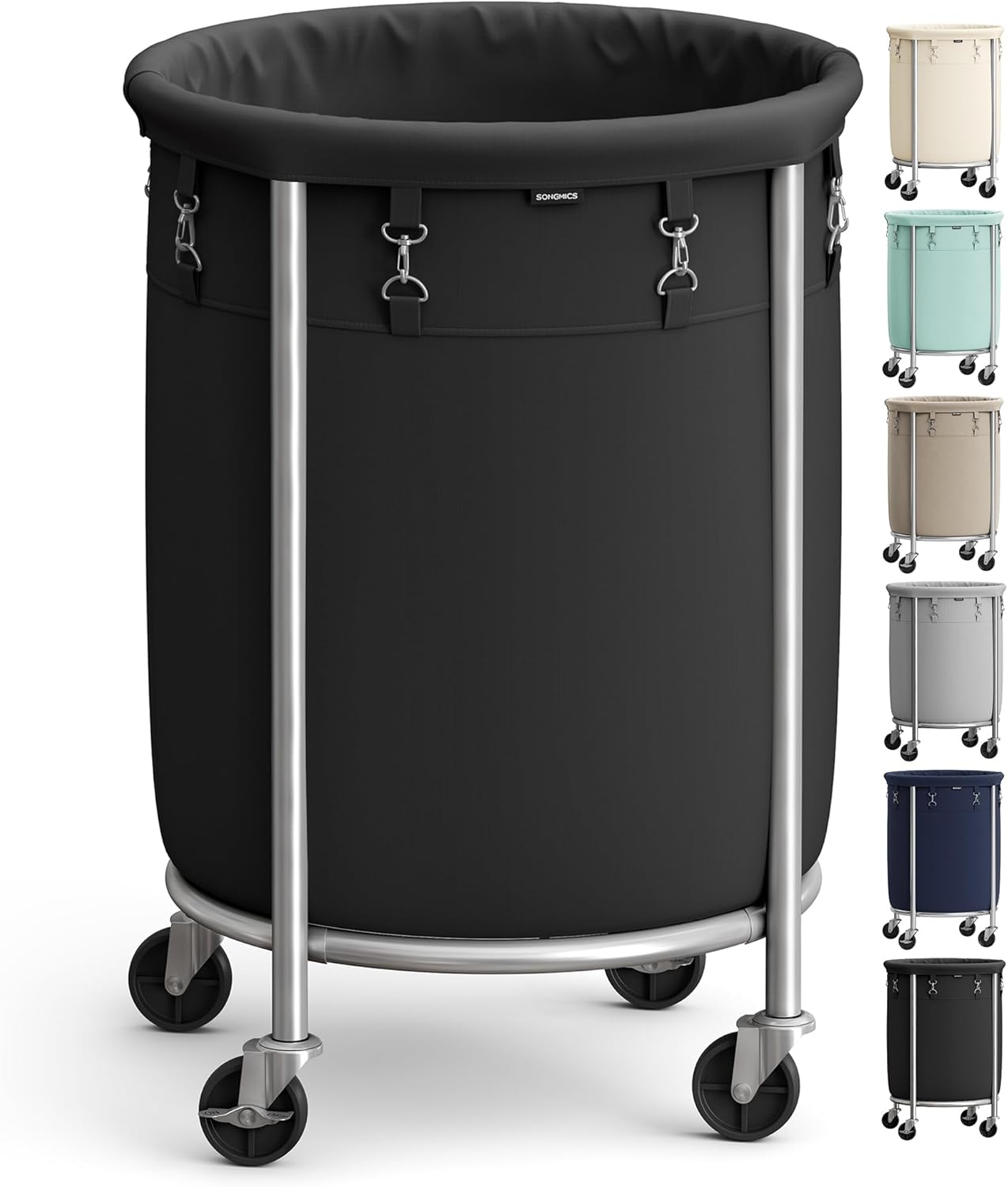 SONGMICS 29-Gallon Rolling Laundry Basket with Wheels and Lock