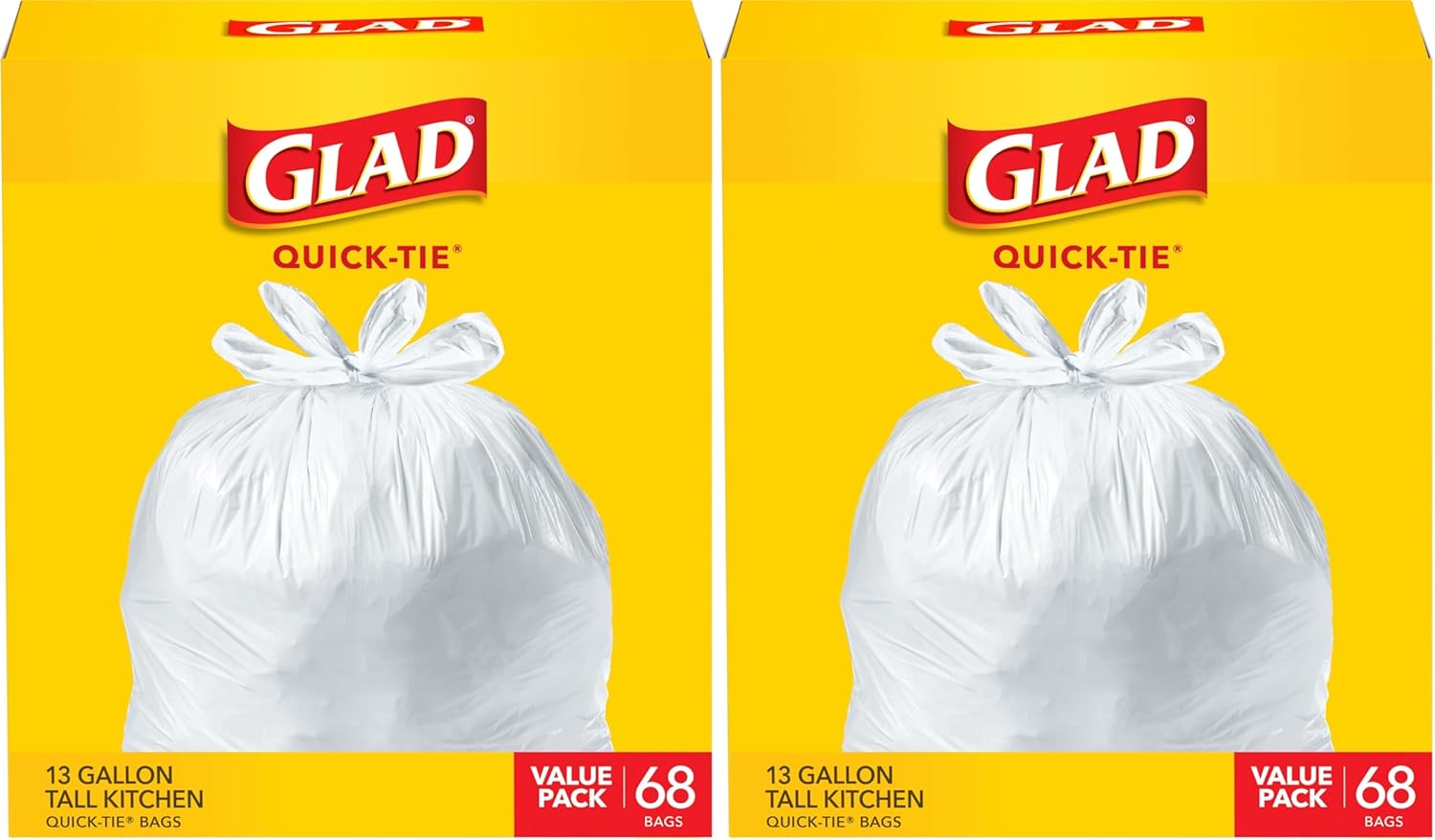 Glad Tall Kitchen Quick-Tie Trash Bags for Easy Waste Disposal