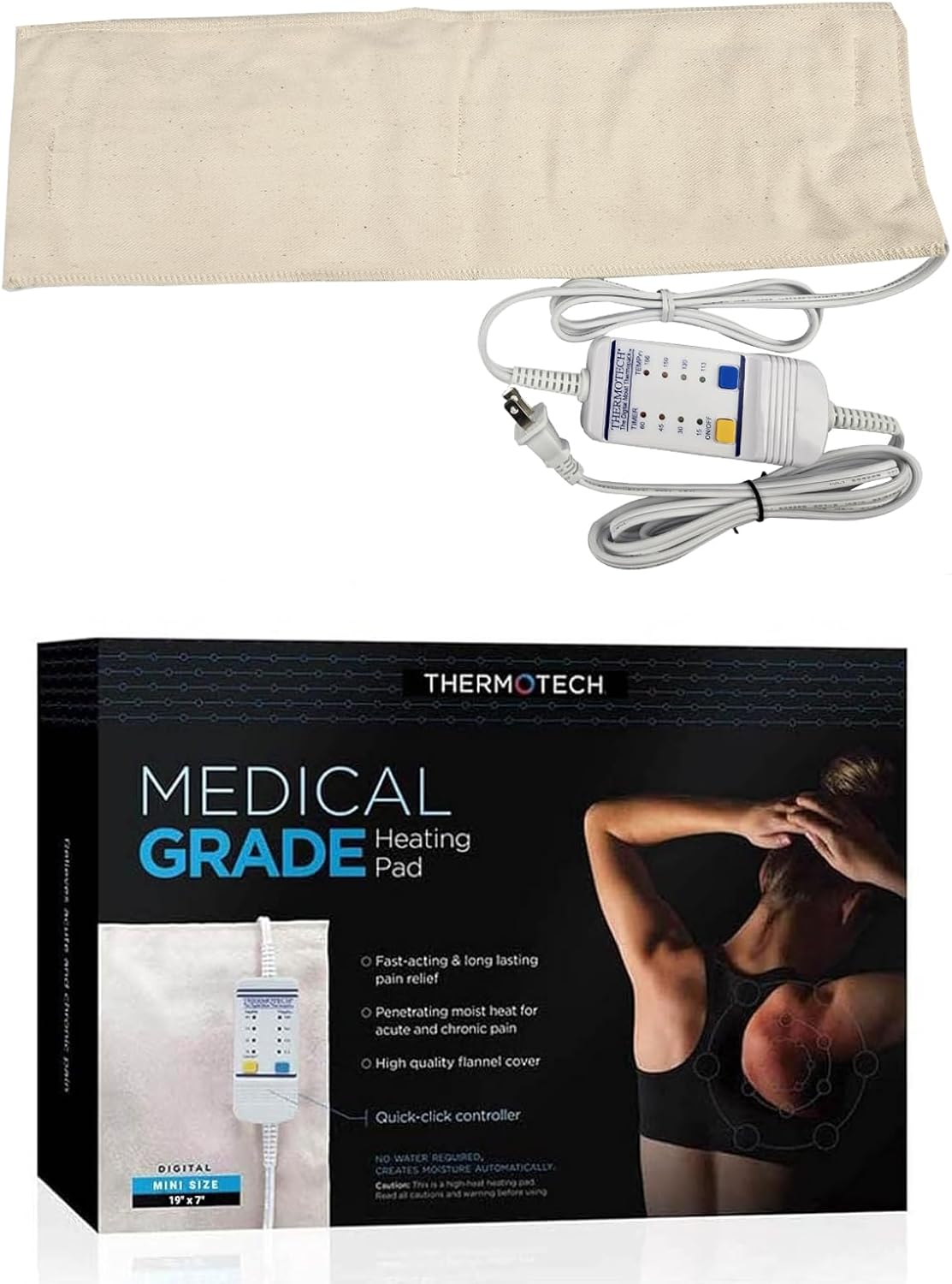 Medical Grade Heating Pad for Back Pain and Cramps Relief