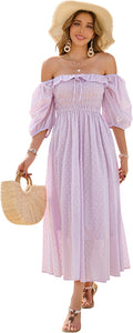 R.Vivimos Women Summer Half Sleeve Cotton Ruffled Dresses