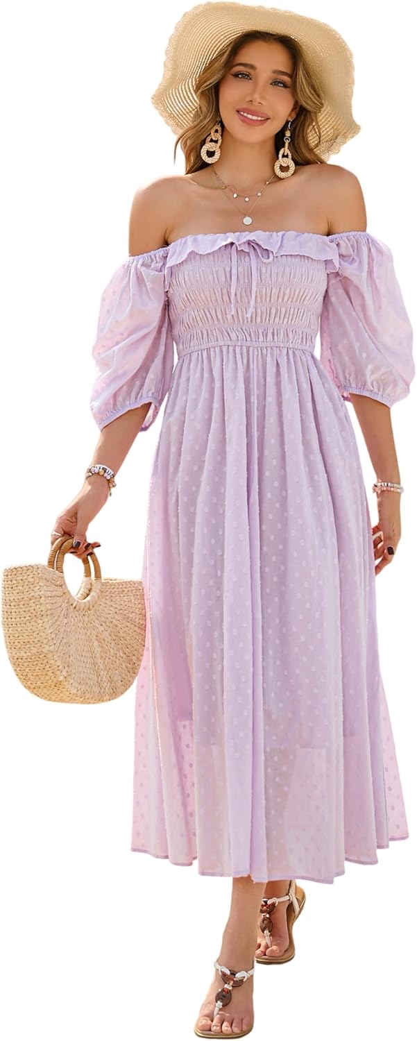 R.Vivimos Women Summer Half Sleeve Cotton Ruffled Dresses