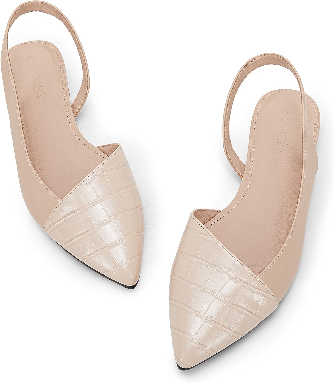 LAICIGO Women's Closed Pointed Toe Flats with Unique Animal Print