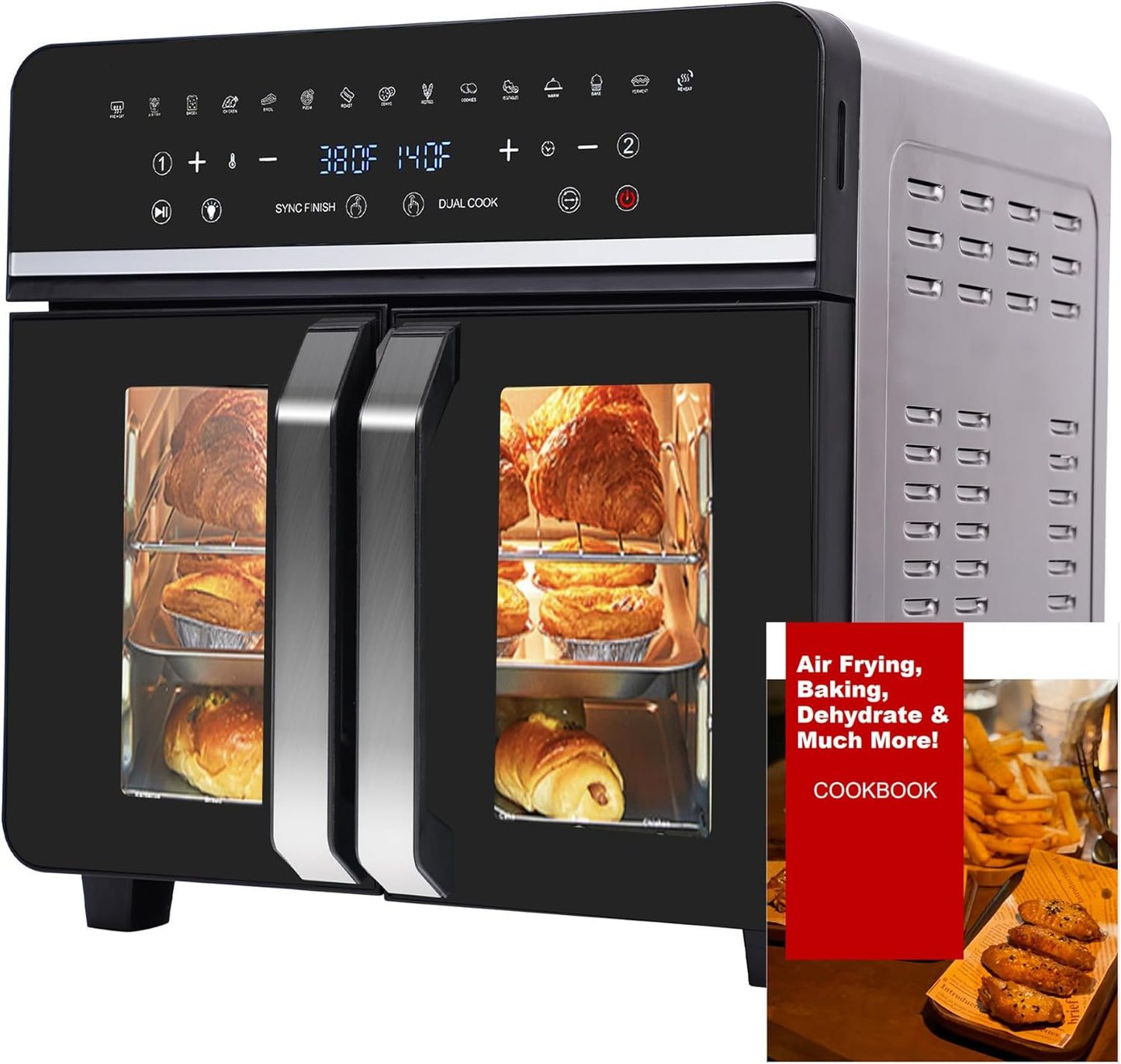 15-in-1 Digital Air Fryer Oven: Dual Zone Cooking