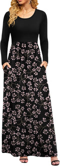 DB MOON Women Casual Long Sleeve Maxi Dress - Soft, Flowy Comfort This