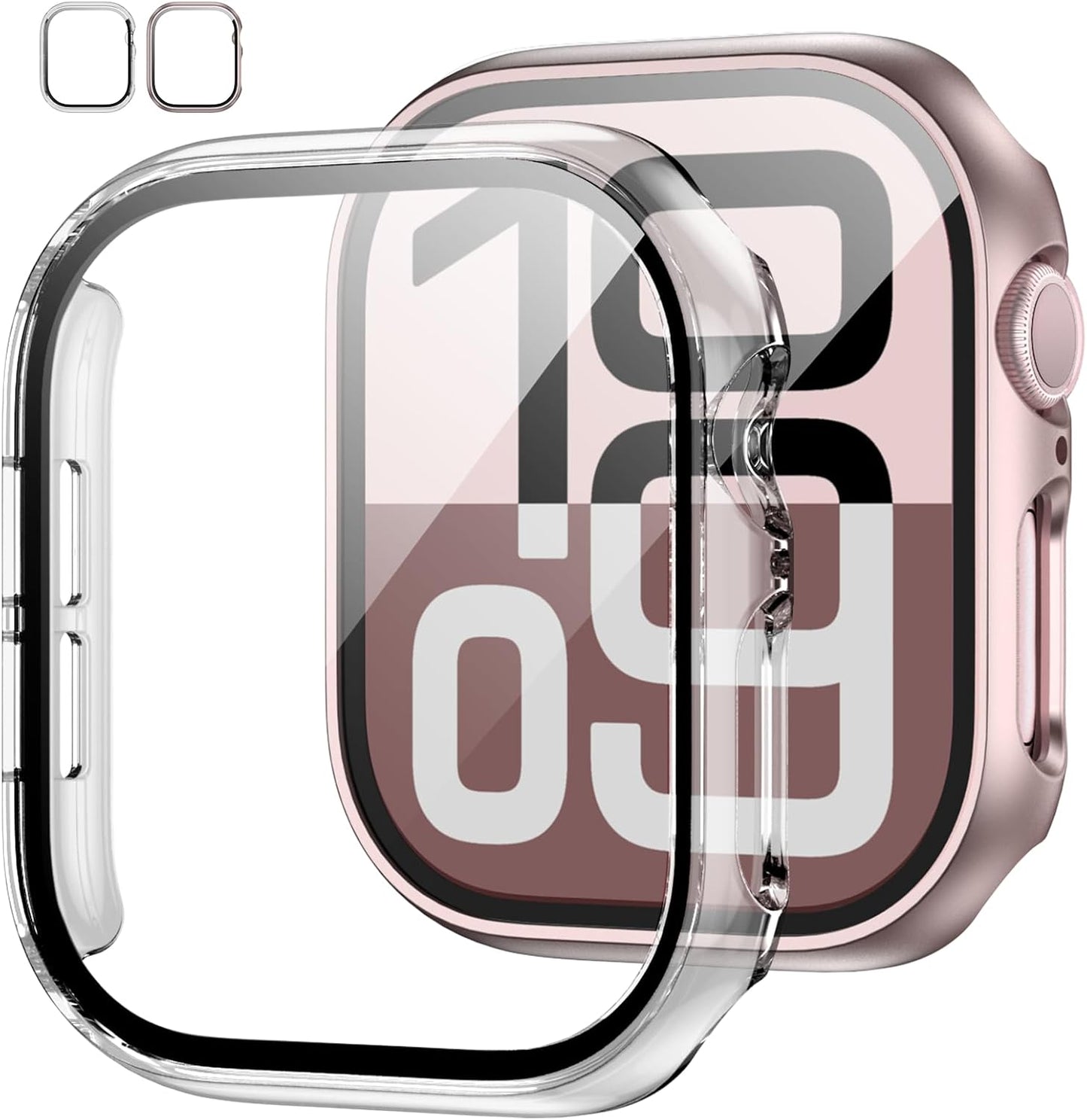 Rose Gold Apple Watch Series 10 42mm Case + Screen Protector Set