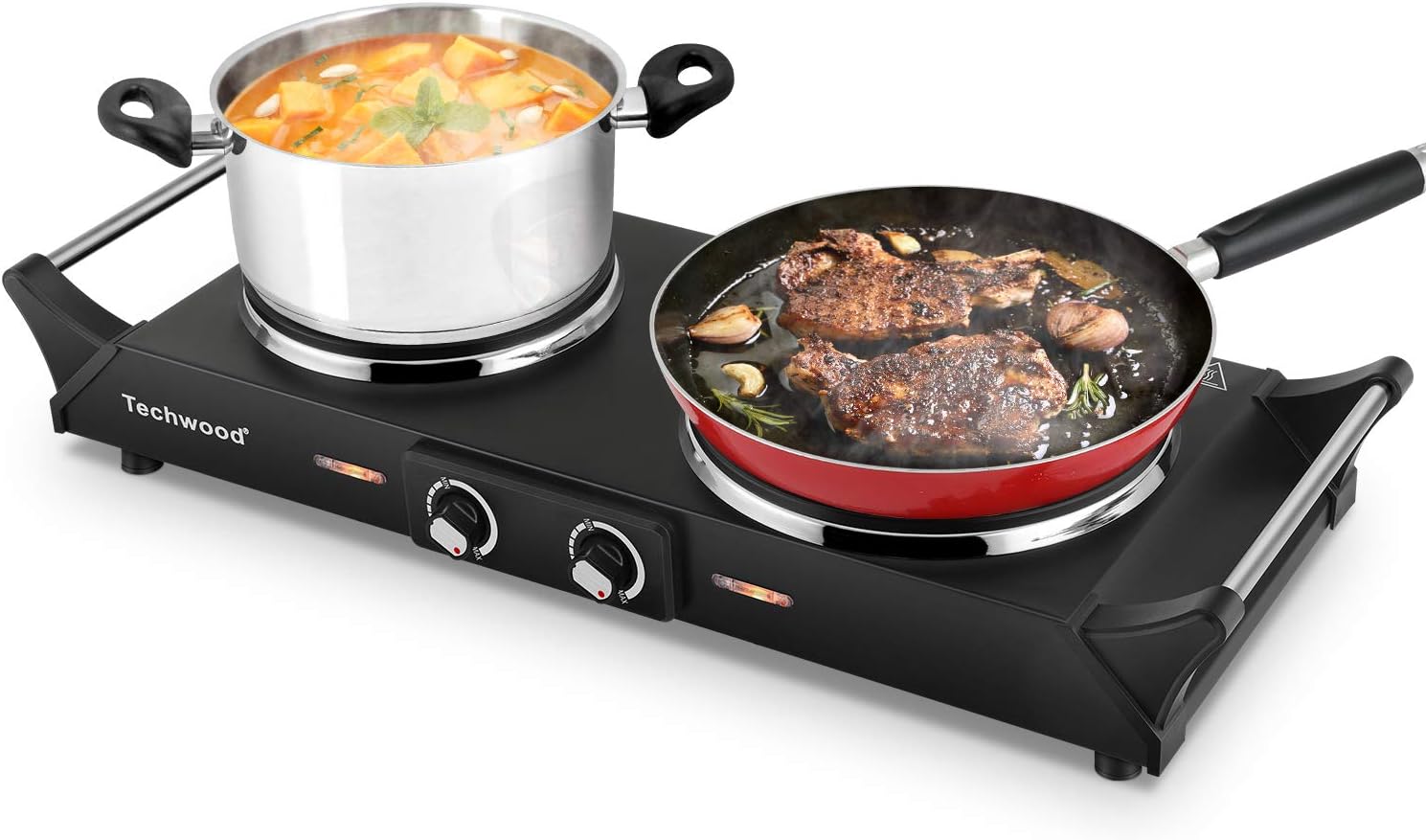 Techwood ES-3203 Hot Plate Electric Double Burner for Cooking