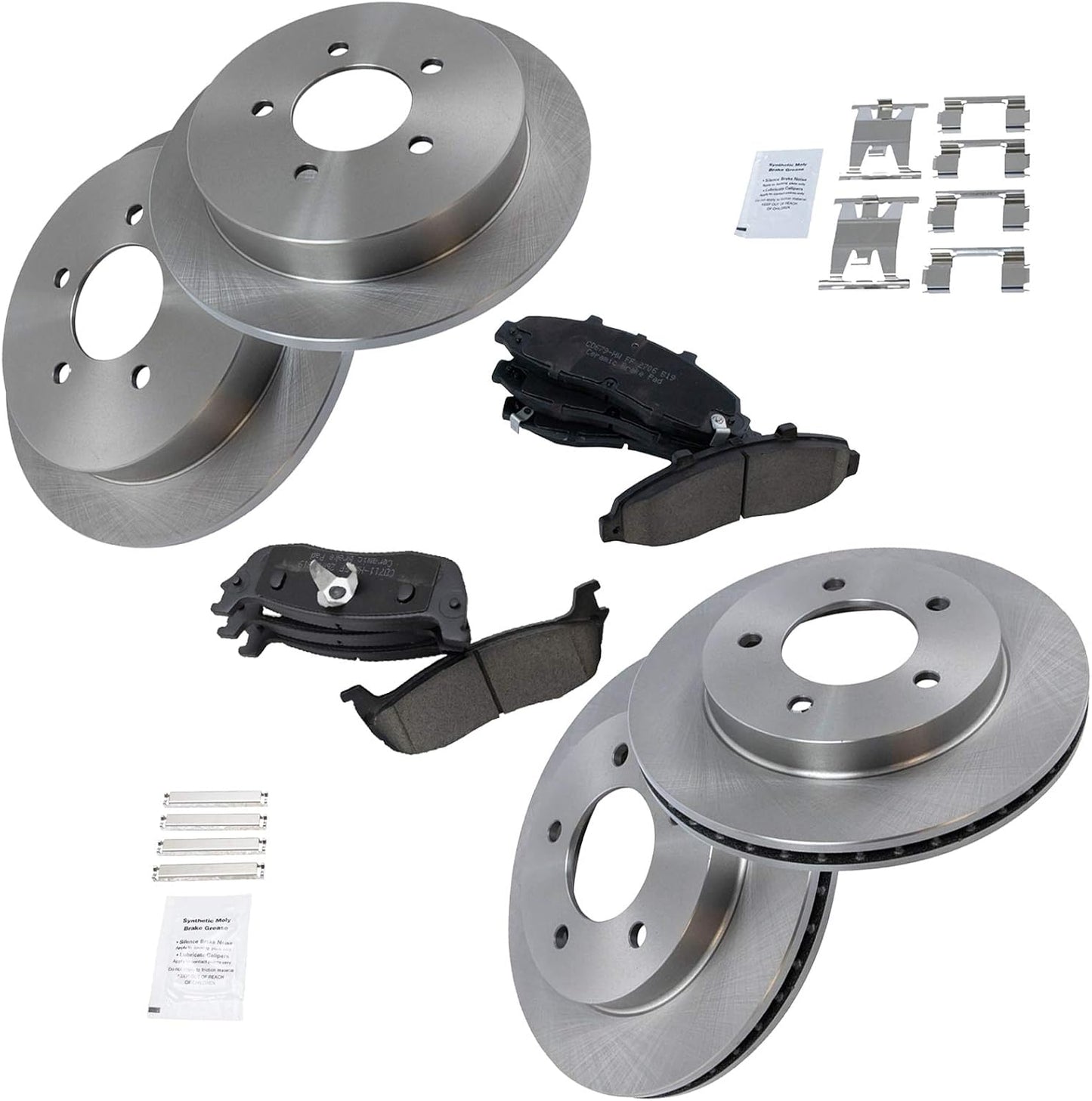 TRQ Front and Rear Brake Pad & Rotor Kit for Ford F-150