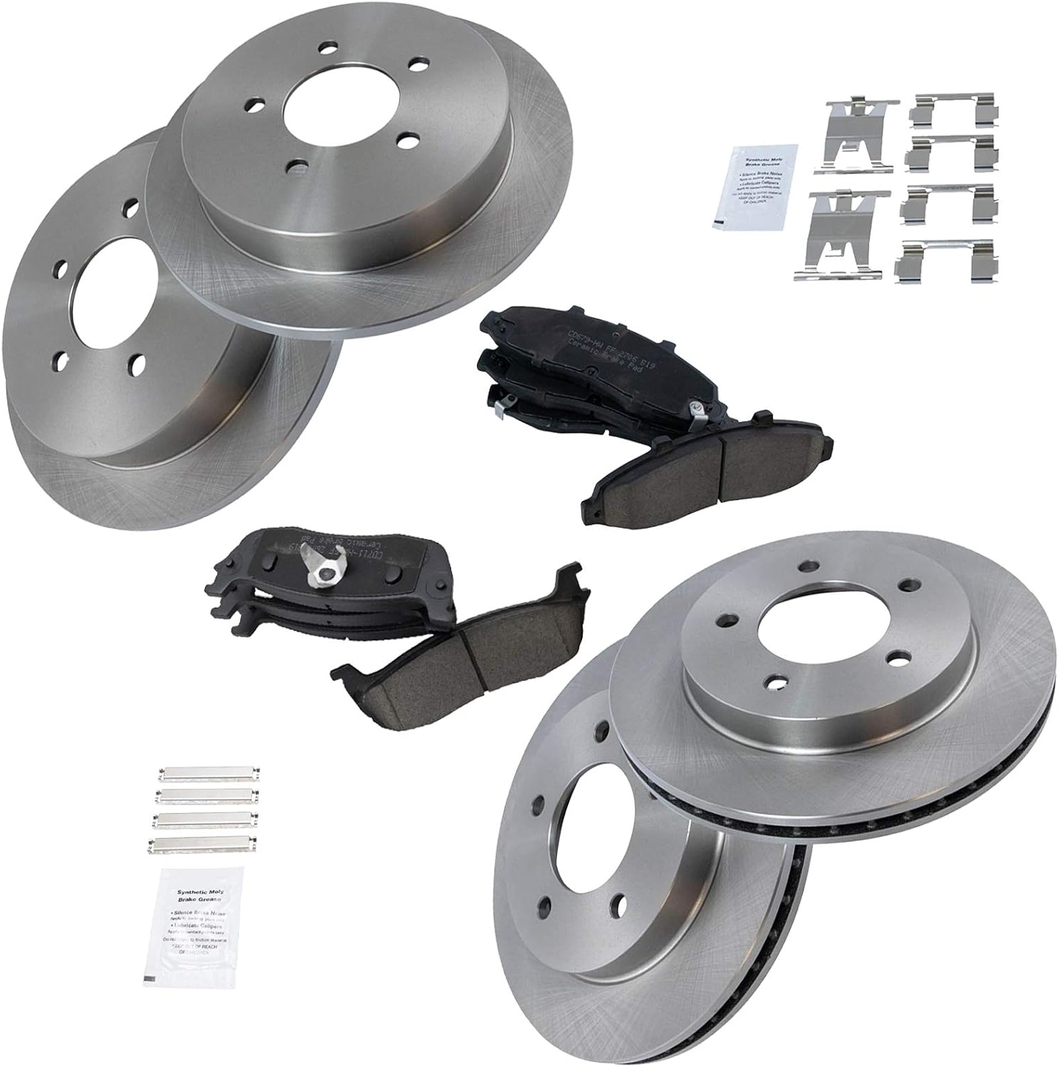 TRQ Front and Rear Brake Pad & Rotor Kit for Ford F-150