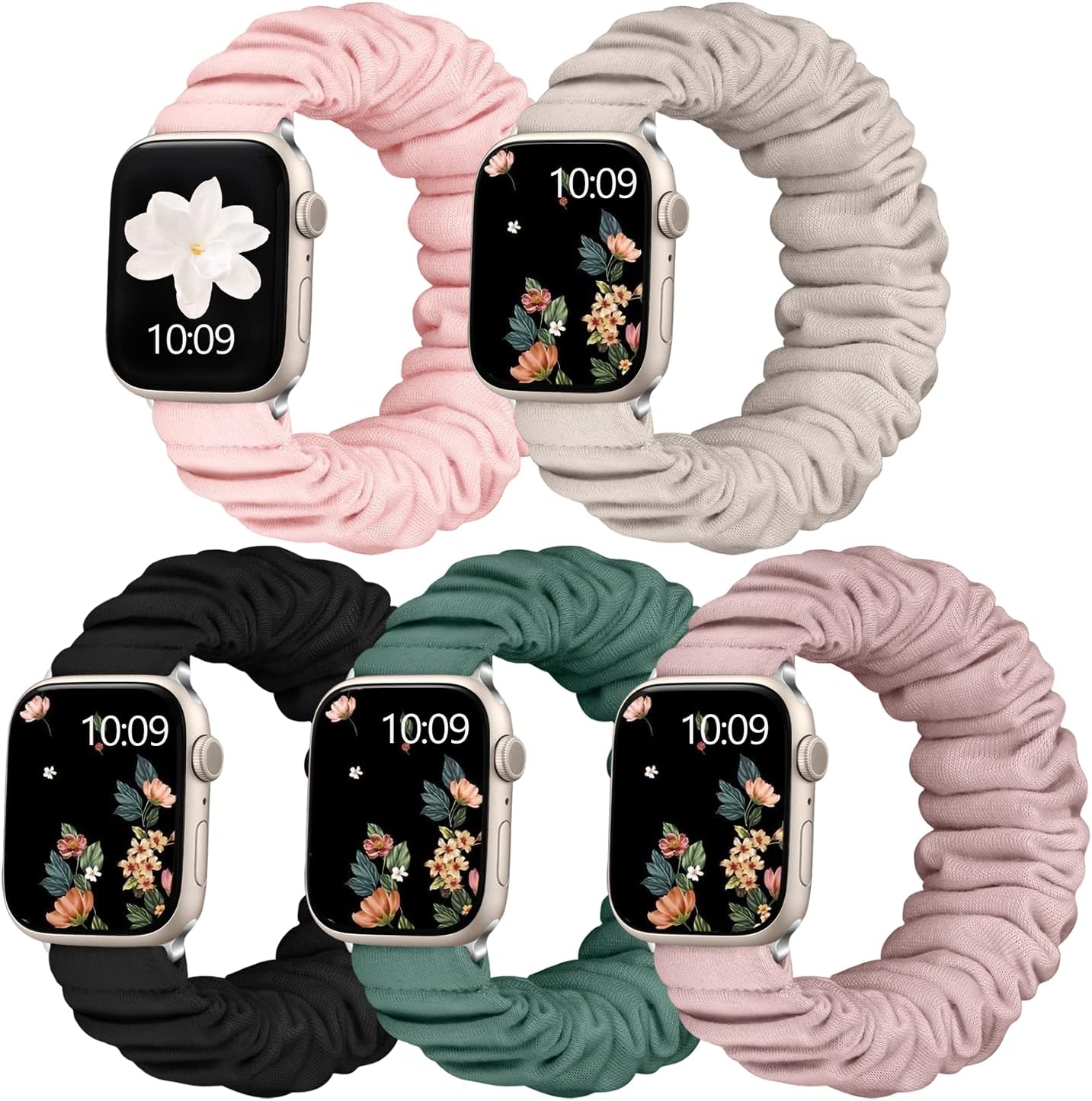 Cute Fabric Scrunchie Bands for Apple Watch