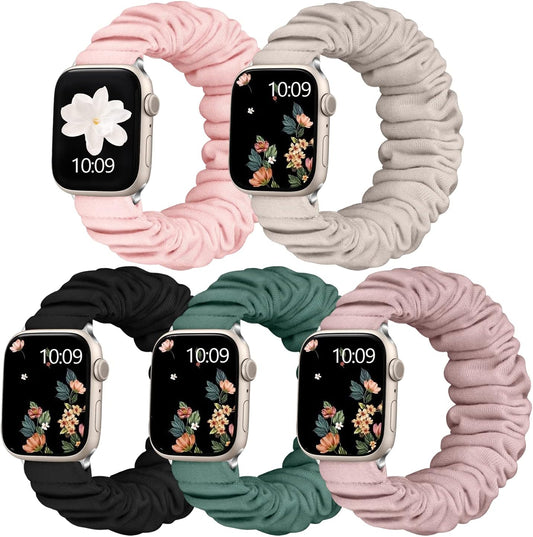 Cute Fabric Scrunchie Bands for Apple Watch