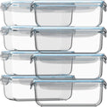 Razab 16 Pc 30 Oz Glass Meal Prep Containers - Airtight, Oven Safe