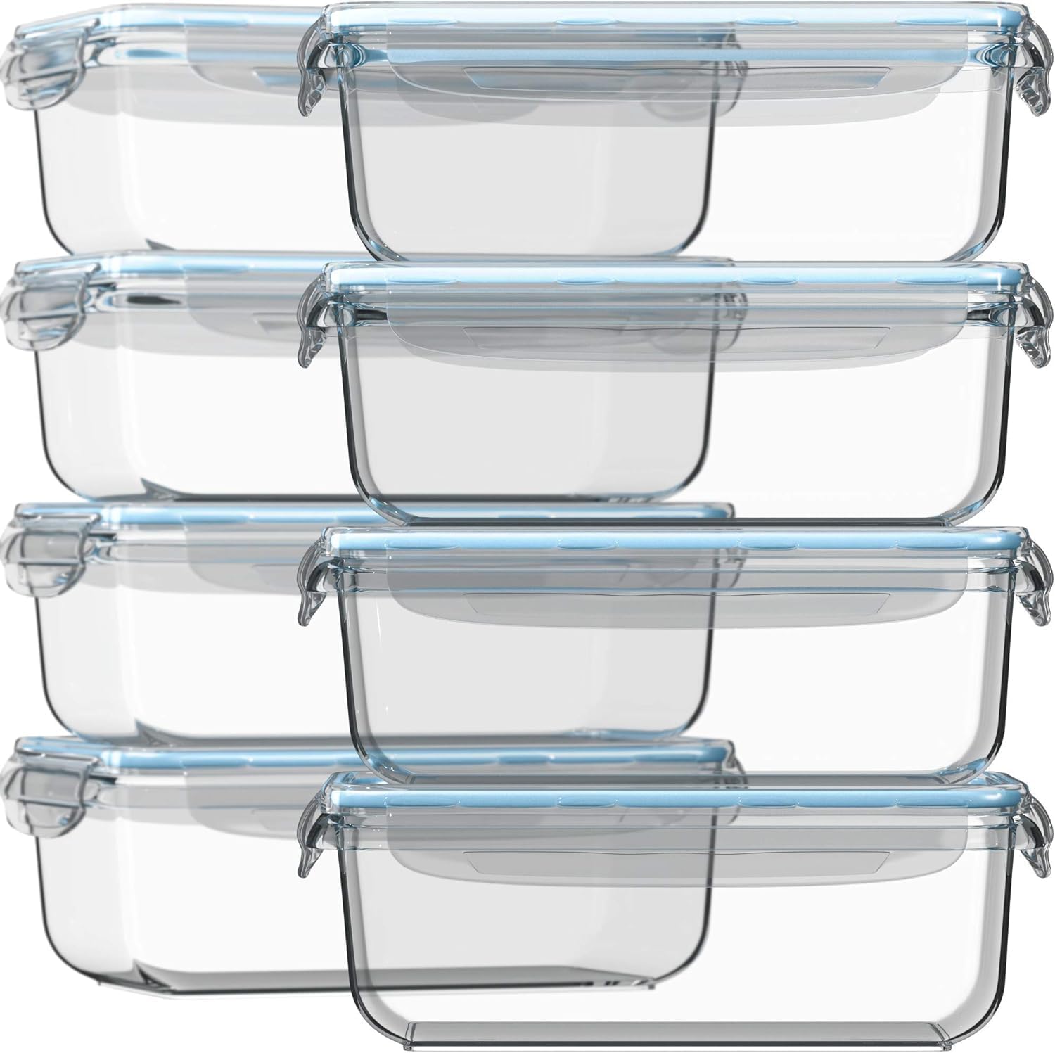 30 Oz Glass Meal Prep Containers Set - Airtight & Reusable