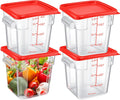 Maxcheck 4 Qt Food Storage Container Set - Clear Square Commercial Set