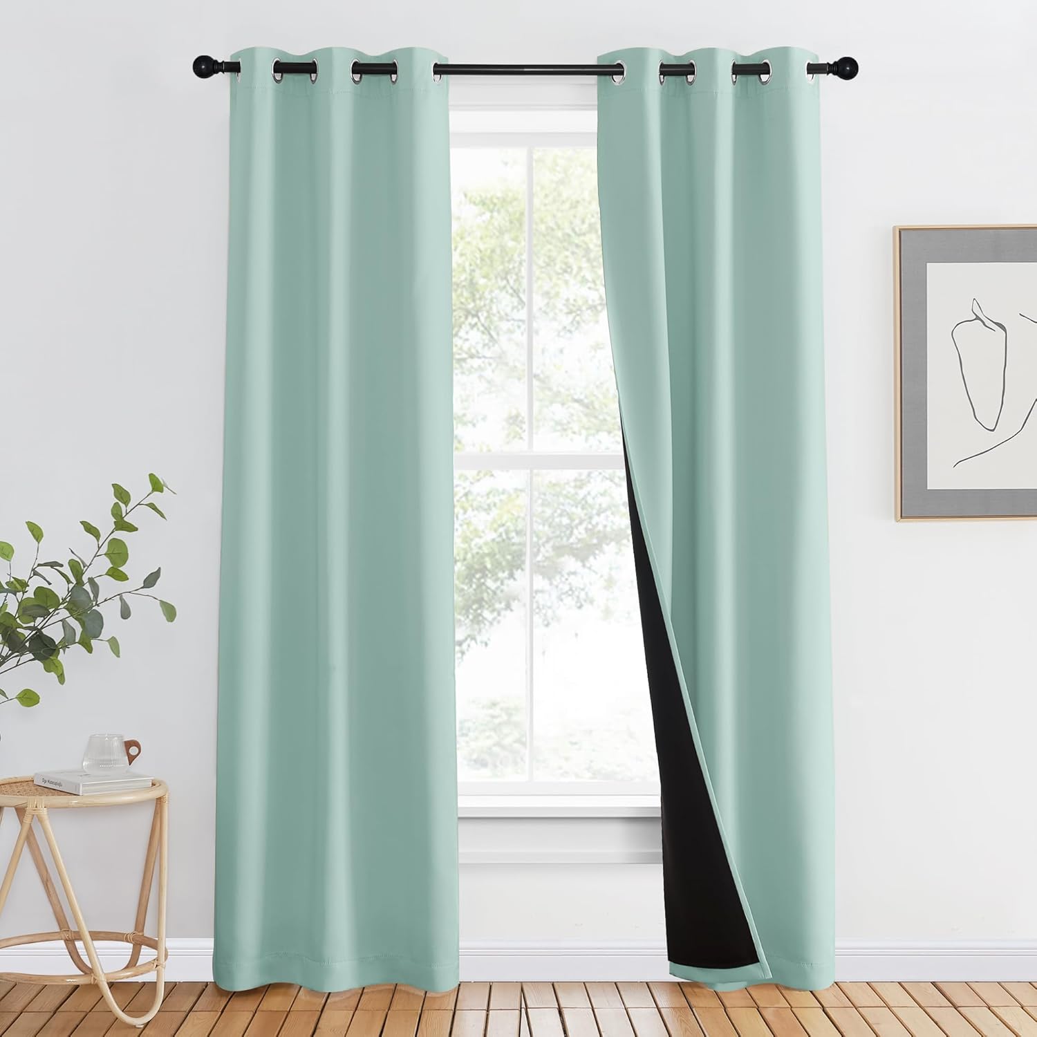 NICETOWN Aqua Blue 100% Blackout Curtain Set Review