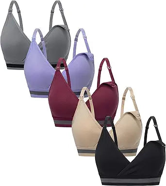 Suekaphin Nursing Bra Deep V Neck for Comfortable Breastfeeding