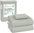 100% Organic Cotton Sheets Twin XL Percale - Crisp, Deep Pocket