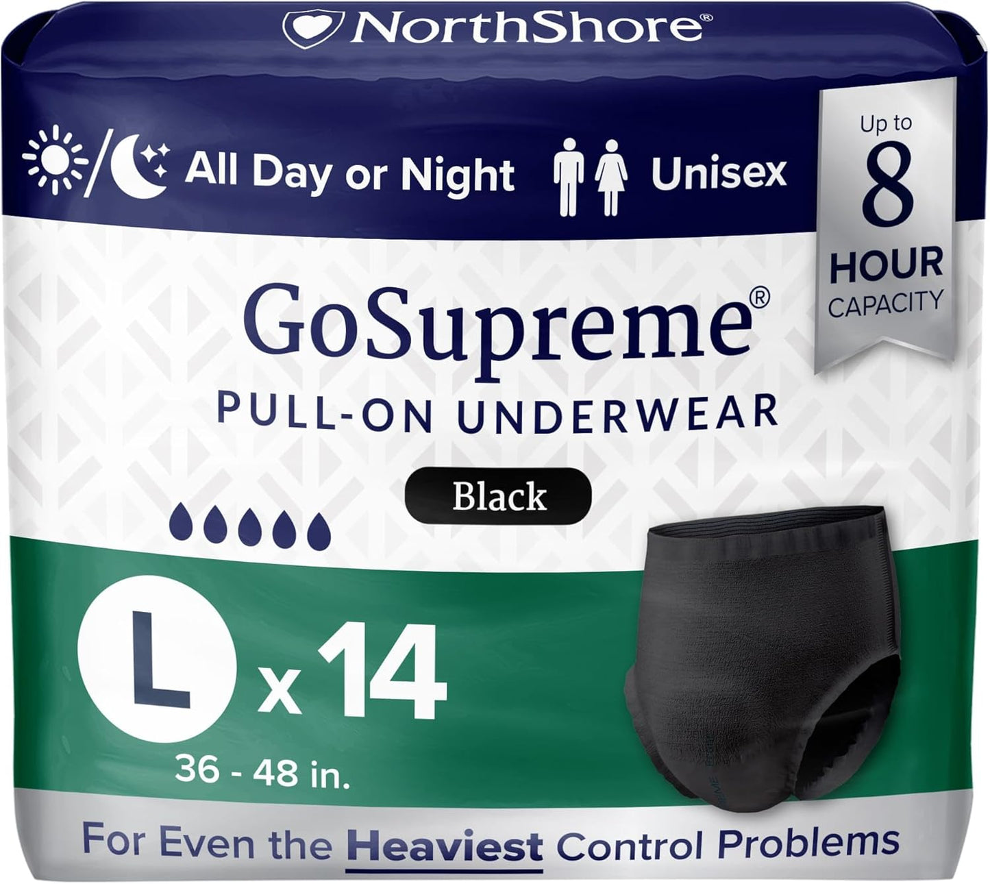 NorthShore GoSupreme Overnight Incontinence Underwear for Comfort