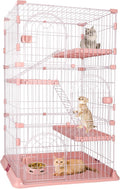 4-Tier Wire Cat Cage Playpen Kennel 64 in - Large Indoor Cat Enclosure