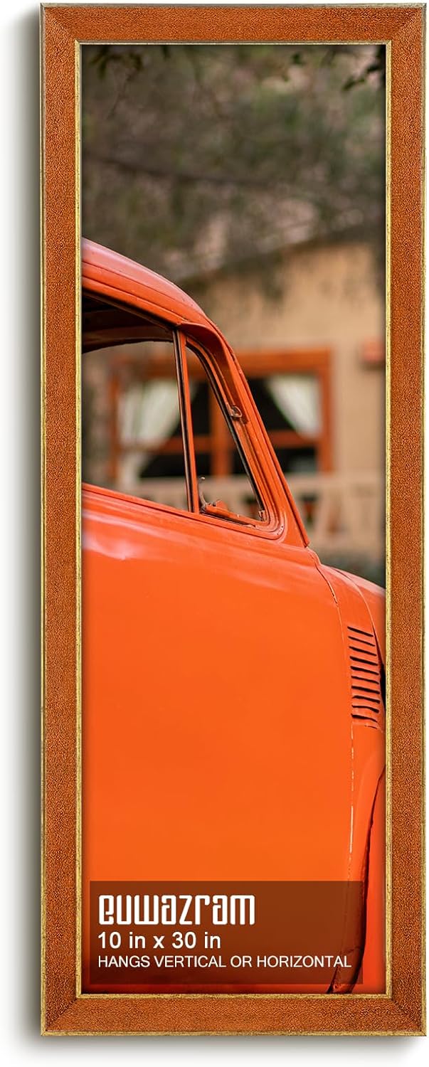 Elegant Brown 10x30 Suede Frame for Artwork and Photos
