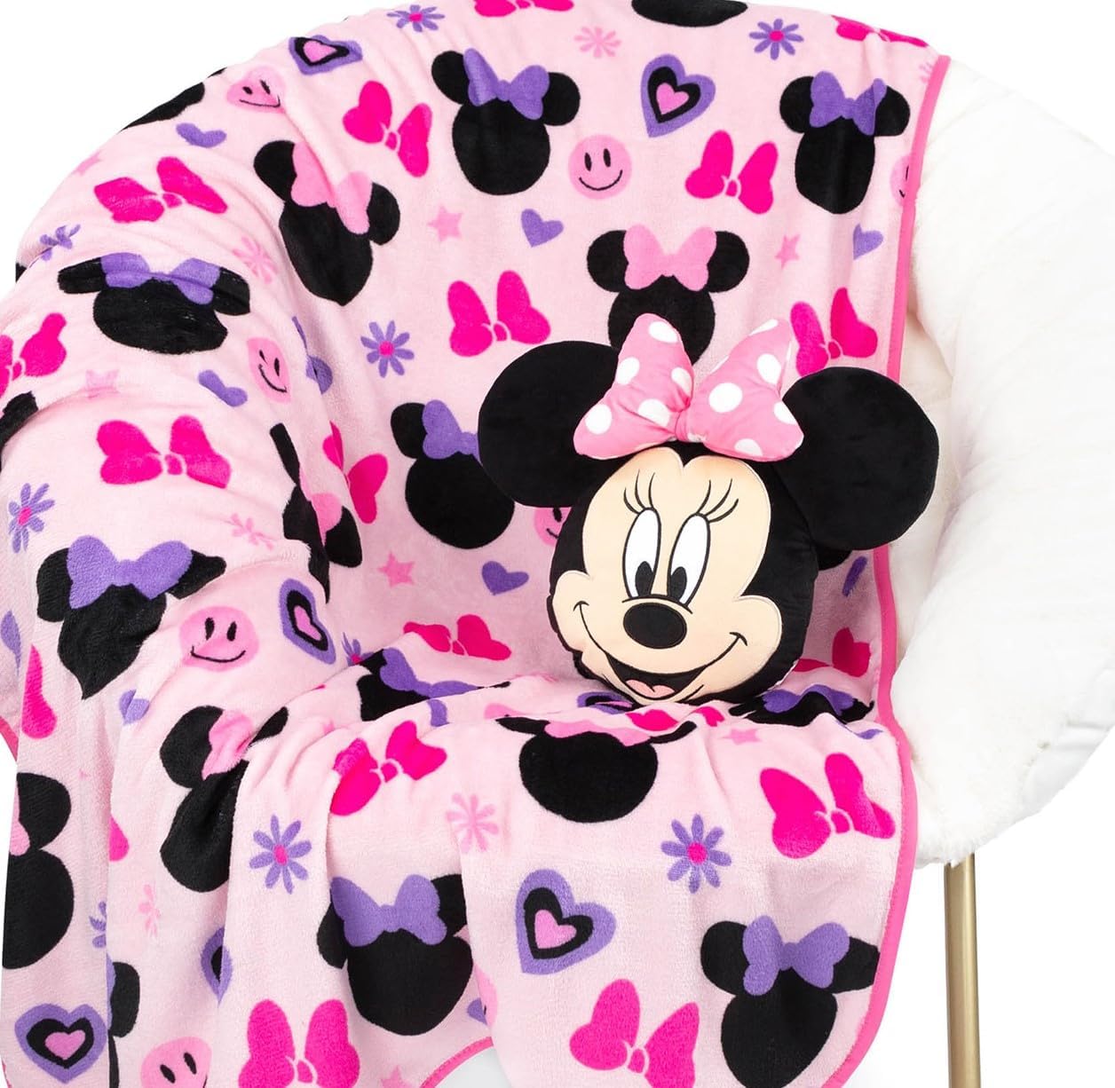 Cozy Disney Minnie Mouse Nogginz Set - Travel Blanket & Pillow