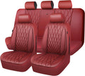 CAR PASS Luxury Faux Leather Seat Covers Full Set - Waterproof Comfort