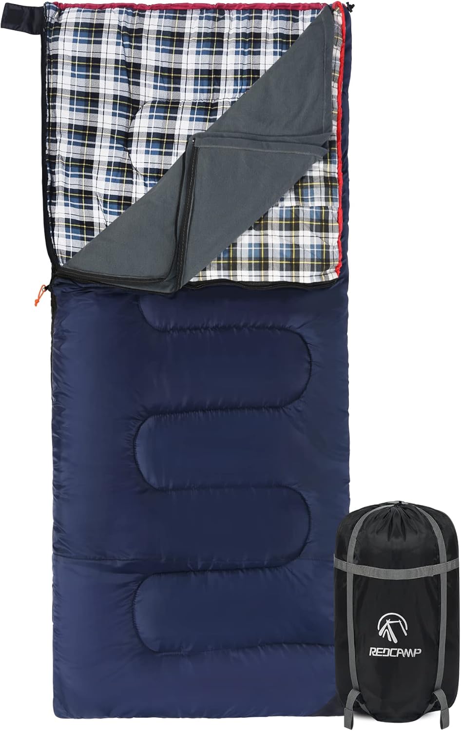 REDCAMP Cotton Flannel Sleeping Bag for Cold Weather Camping