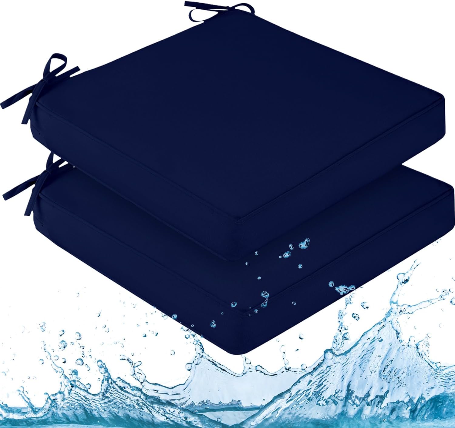Waterproof Outdoor Chair Cushions for Patio Furniture, Navy
