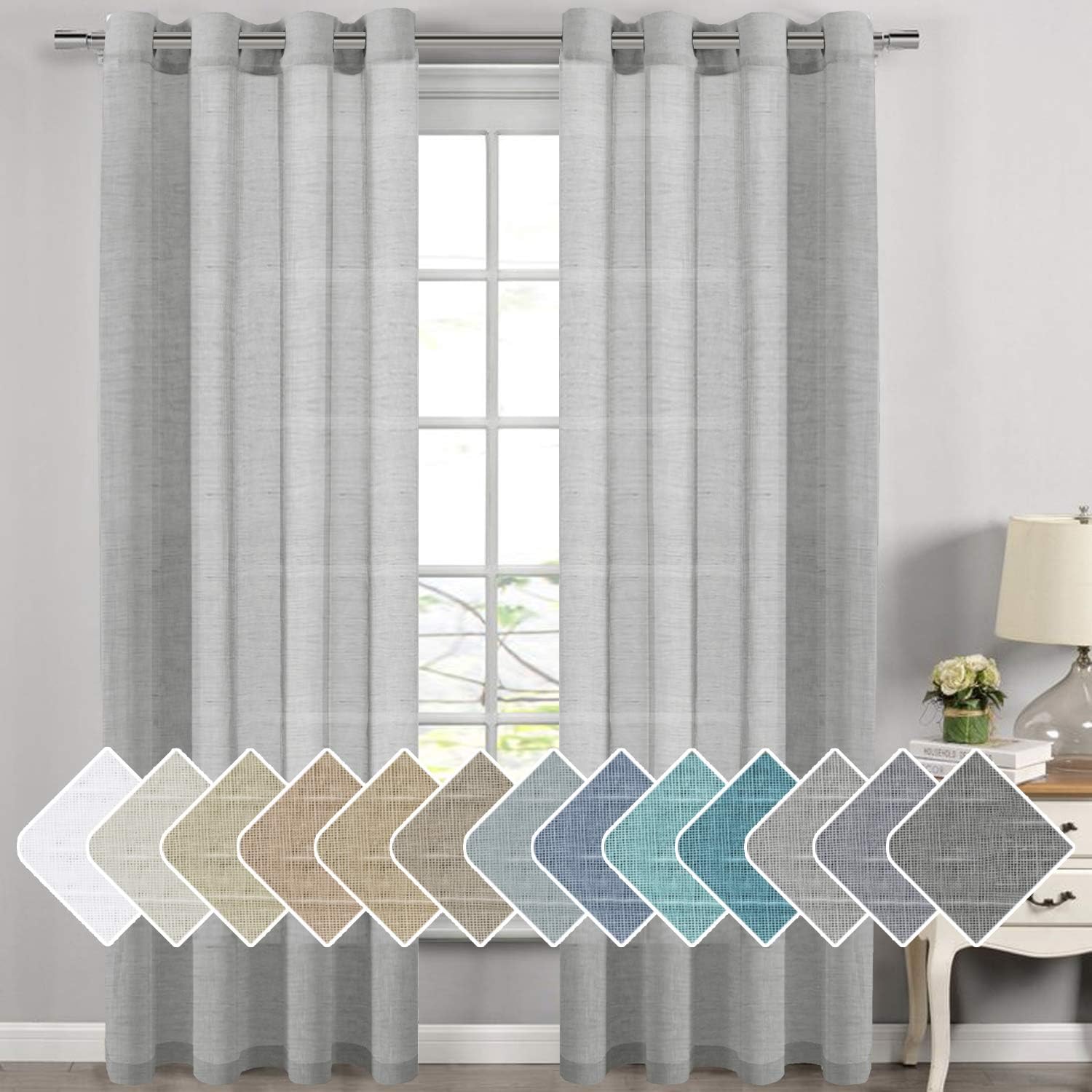 H.VERSAILTEX Ultimate Natural Effect Linen Semi-Sheer Curtains