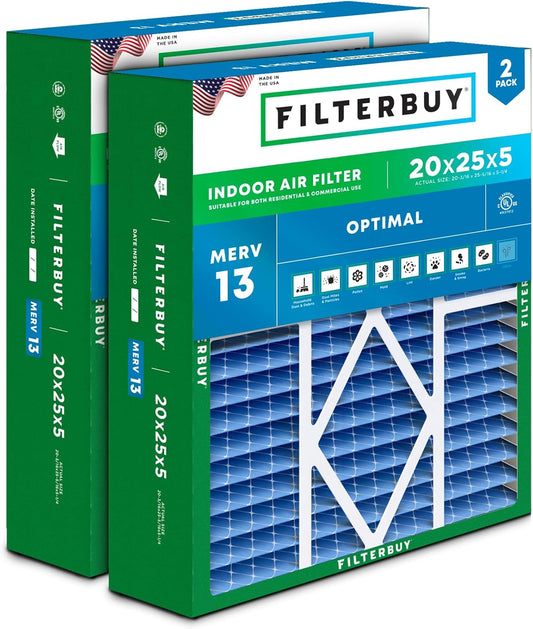 20x25x5 Air Filter MERV 13 for Optimal Smoke & Allergy Defense