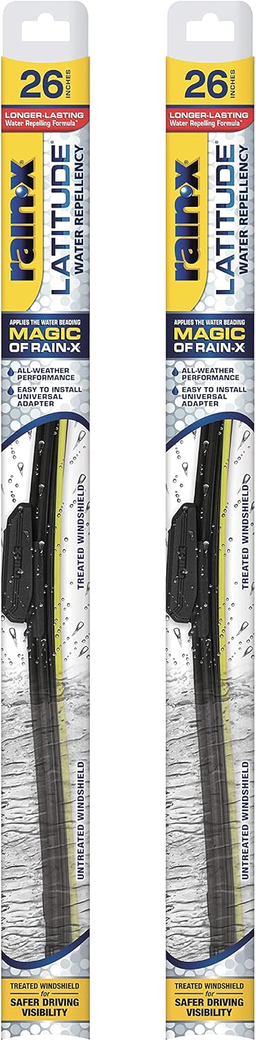 Rain-X Latitude 2-In-1 Water Repellent Wiper Blades for Safety