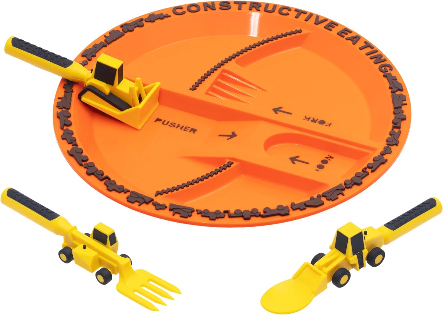 Constructive Eating Plate and Utensils Set for Fun Mealtimes